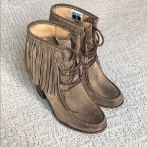 Frye fringe boots